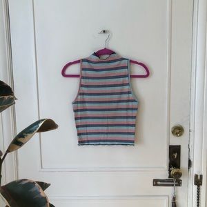 Striped Mock Neck Tank